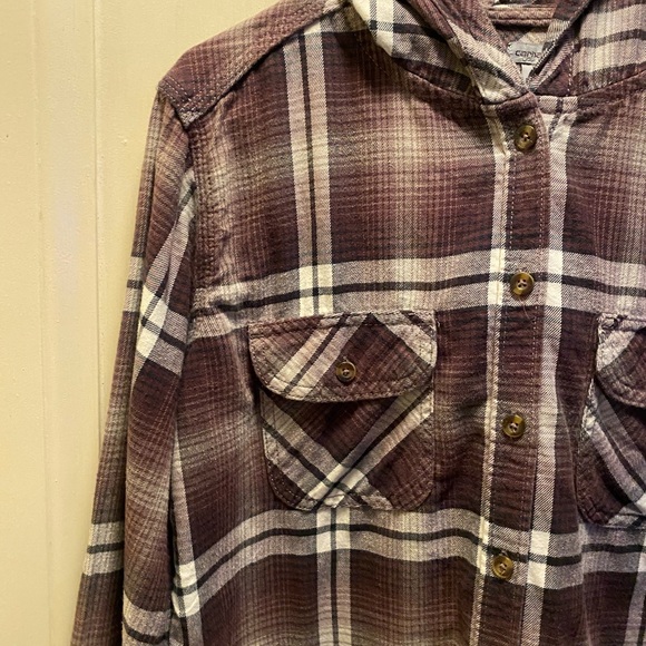 Carhartt long sleeves button down, hooded flannel shirt, like new, medium size - Picture 9 of 14